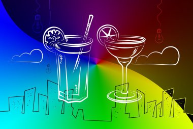 Alkollü kokteyller resimde kümesi