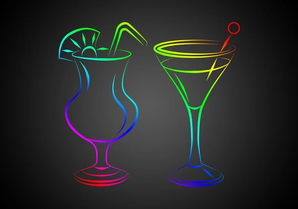 Illustration einer Reihe alkoholischer Cocktails — Stockfoto