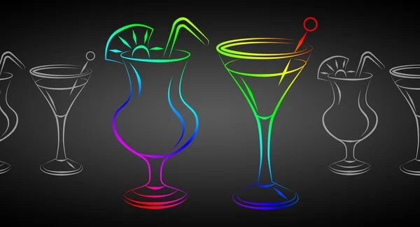 Illustration einer Reihe alkoholischer Cocktails — Stockfoto