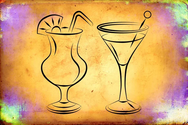 Zestaw ilustracji koktajle alkoholowe — Zdjęcie stockowe