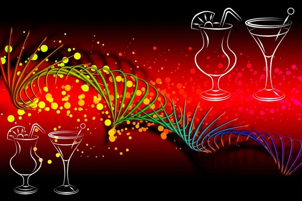 Набір ілюстрацій алкогольних коктейлів — стокове фото