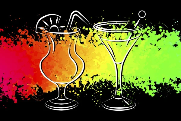 Illustration einer Reihe alkoholischer Cocktails — Stockfoto