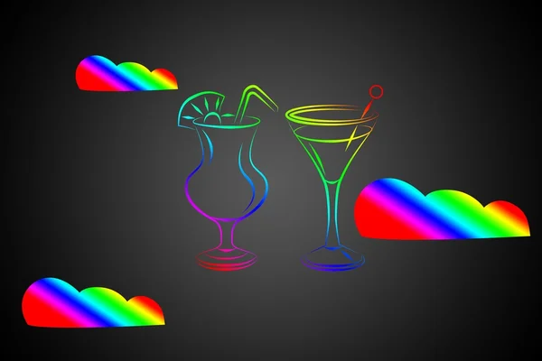 Set of alcoholic cocktails illustration — Stock Photo, Image