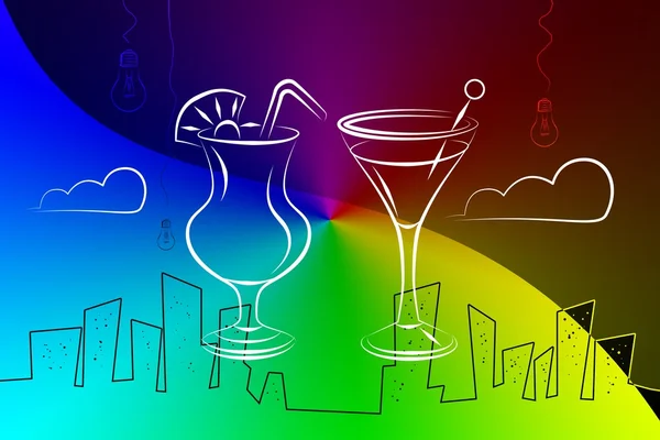Zestaw ilustracji koktajle alkoholowe — Zdjęcie stockowe