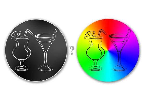 Illustration einer Reihe alkoholischer Cocktails — Stockfoto