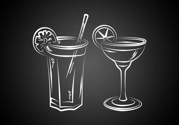 Illustration einer Reihe alkoholischer Cocktails — Stockfoto