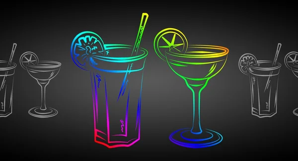 Set van alcoholhoudende cocktails illustratie — Stockfoto