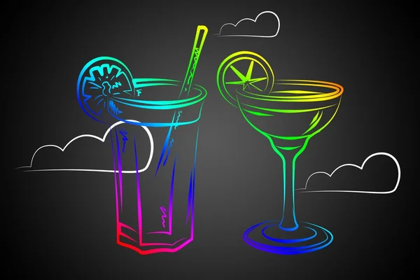 Alkollü kokteyller resimde kümesi — Stok fotoğraf