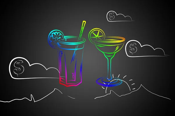 Uppsättning av alkoholhaltiga drinkar illustration — Stockfoto