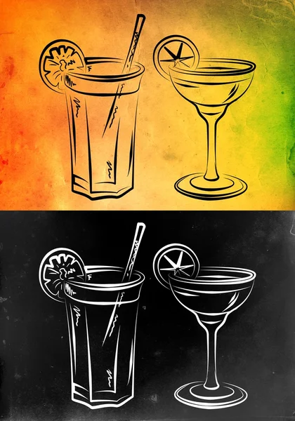 Uppsättning av alkoholhaltiga drinkar illustration — Stockfoto
