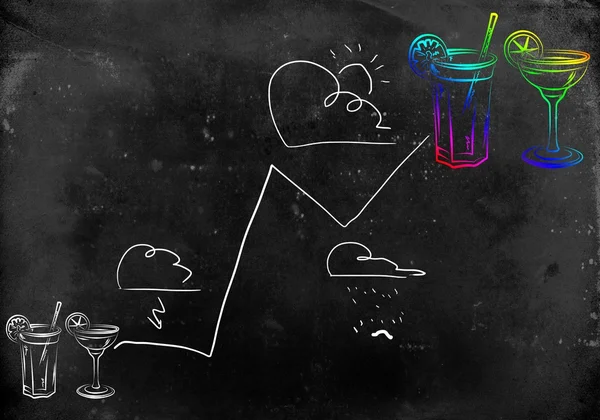 酒精的鸡尾酒插画的一套 — 图库照片