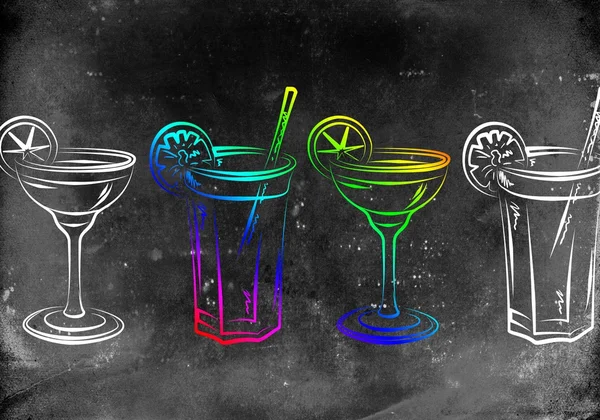 Set di cocktail alcolici illustrazione — Foto Stock