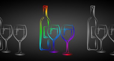 Şarap sanat illüstrasyon