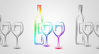 Şarap sanat illüstrasyon