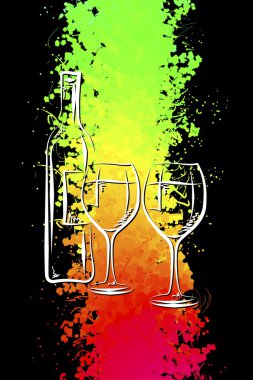 Şarap sanat illüstrasyon