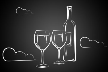 Şarap sanat illüstrasyon