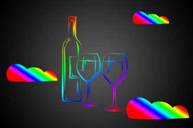 Şarap sanat illüstrasyon