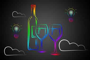 Şarap sanat illüstrasyon