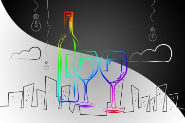Şarap sanat illüstrasyon