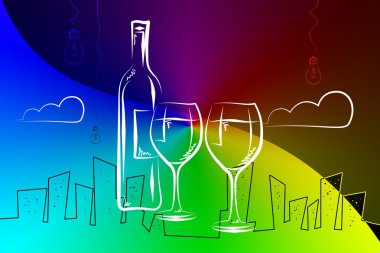 Şarap sanat illüstrasyon