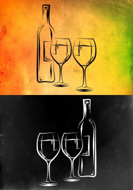 Şarap sanat illüstrasyon