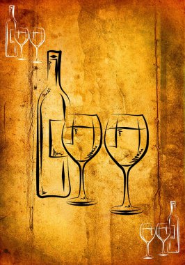Şarap sanat illüstrasyon