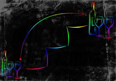 Şarap sanat illüstrasyon