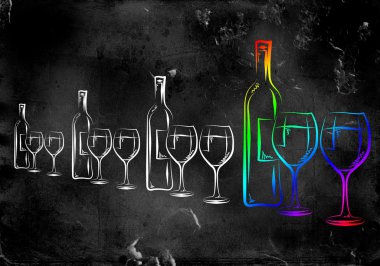 Şarap sanat illüstrasyon