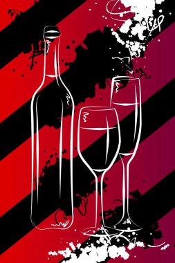 Şarap sanat illüstrasyon