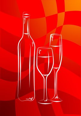 Şarap sanat illüstrasyon