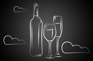 Şarap sanat illüstrasyon