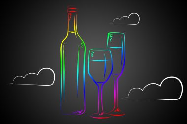 Şarap sanat illüstrasyon