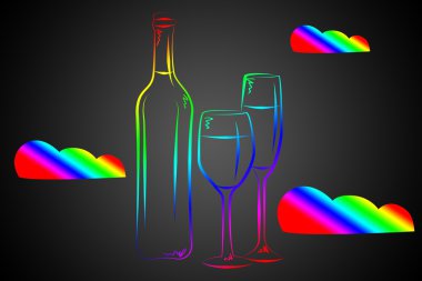 Şarap sanat illüstrasyon