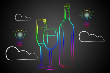 Şarap sanat illüstrasyon