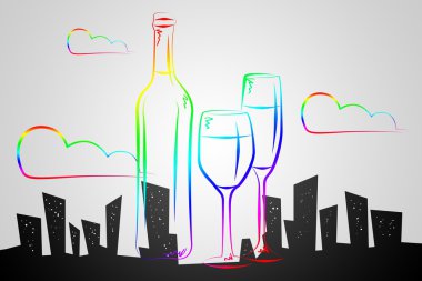 Şarap sanat illüstrasyon