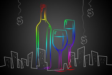 Şarap sanat illüstrasyon