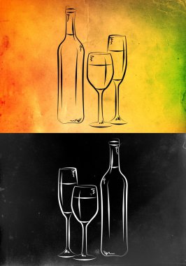 Şarap sanat illüstrasyon