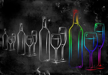 Şarap sanat illüstrasyon