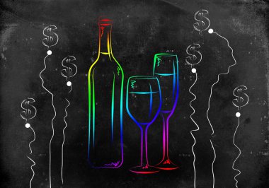 Şarap sanat illüstrasyon