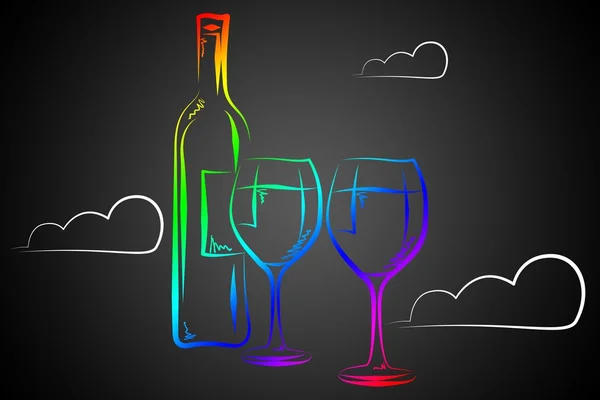 Wine art illustration — Stock Photo, Image