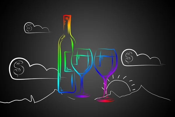 Vin konst illustration — Stockfoto