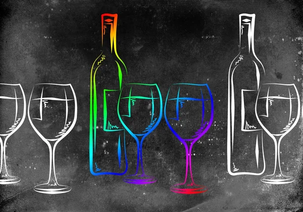 Ilustração arte do vinho — Fotografia de Stock