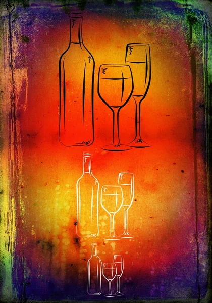 Ilustración arte del vino — Foto de Stock