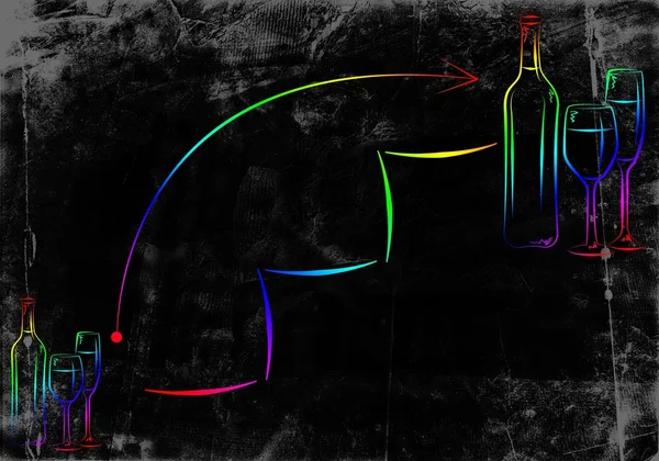 Wine art illustration — Stock Photo, Image