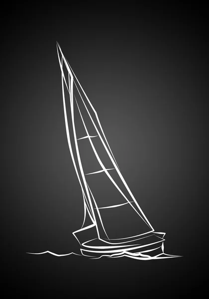 Illustration zur Yacht-Ikone — Stockfoto