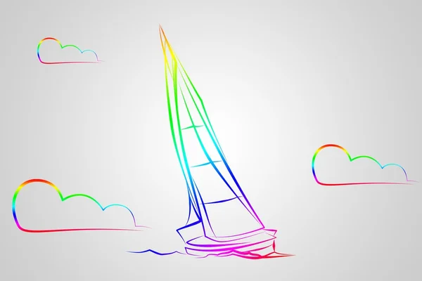 Illustration zur Yacht-Ikone — Stockfoto