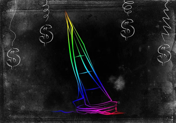 Yacht ikon illusztráció — Stock Fotó