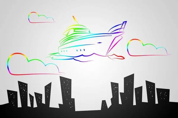 Yacht ikon illustration — Stockfoto