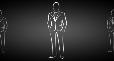 adam iş takım elbise çizimde