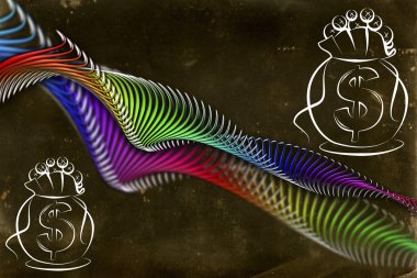 Dolar simgesi illüstrasyon çuval